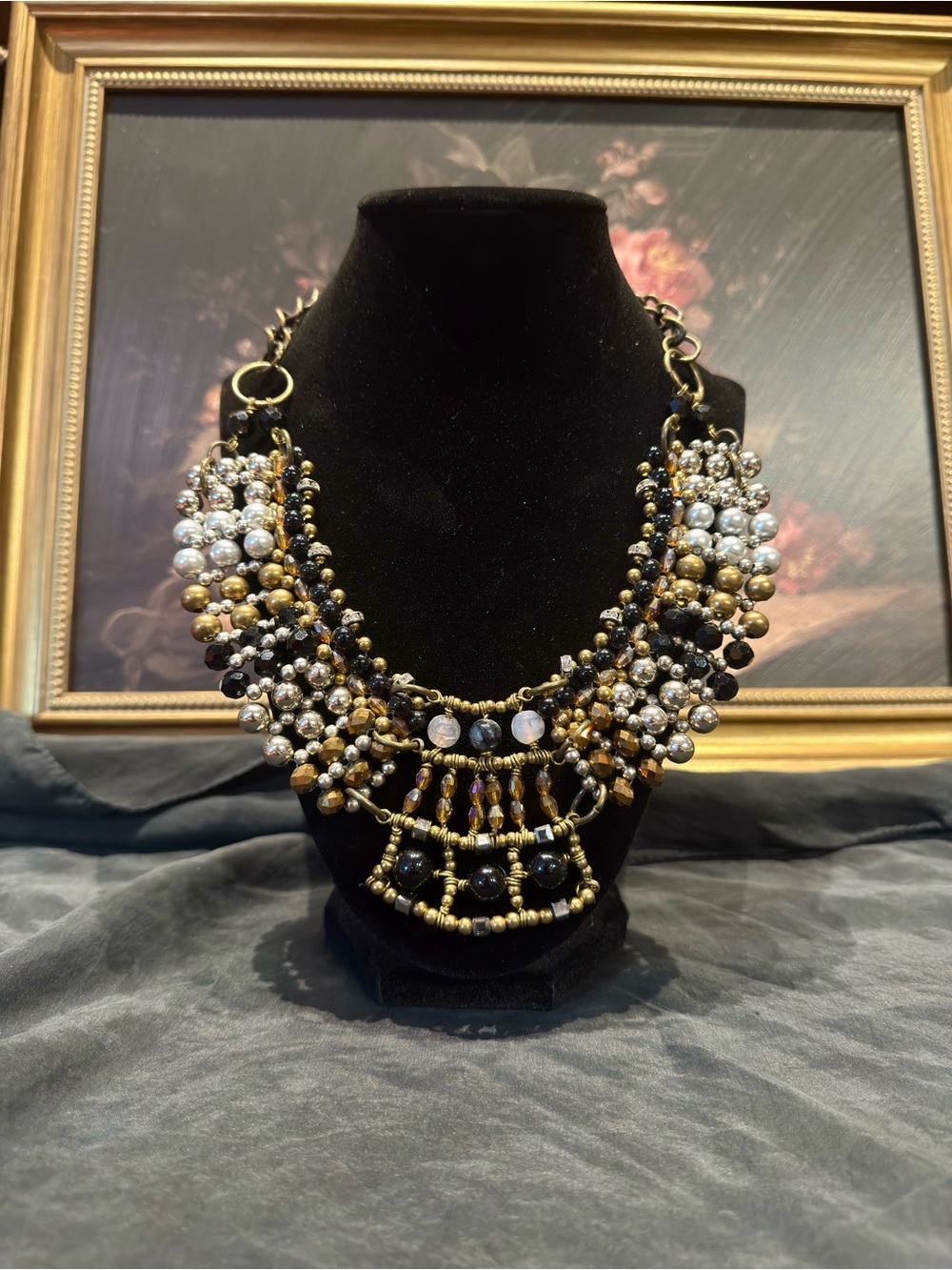 Vintage Pam Hiram Beaded Statement Necklace